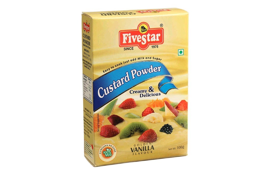 Five Star Custard Powder Golden Vanilla Flavour   Box  100 grams